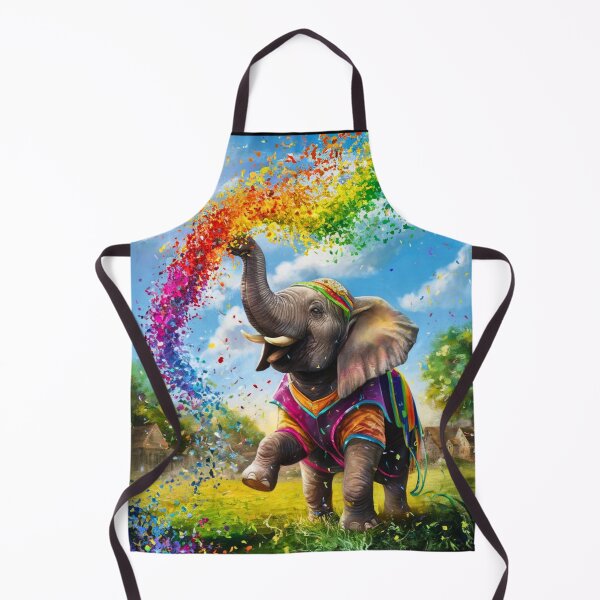 Item preview, Elephant Portrait. rainbow elephant, colorful elephant, whimsical elephant designed and sold by ElephantVibes.