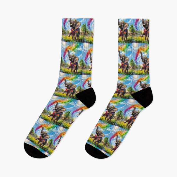 Item preview, Elephant Portrait. rainbow elephant, colorful elephant, whimsical elephant designed and sold by ElephantVibes.