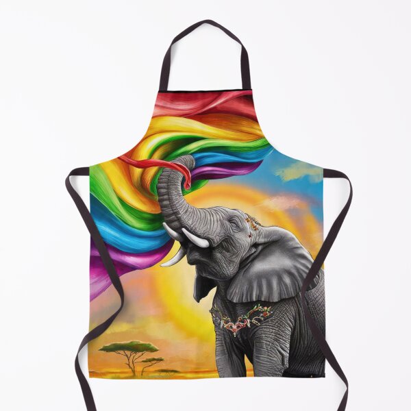 Item preview, Elephant Portrait. rainbow elephant, colorful elephant, whimsical elephant designed and sold by ElephantVibes.
