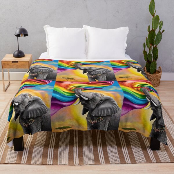 Item preview, Elephant Portrait. rainbow elephant, colorful elephant, whimsical elephant designed and sold by ElephantVibes.