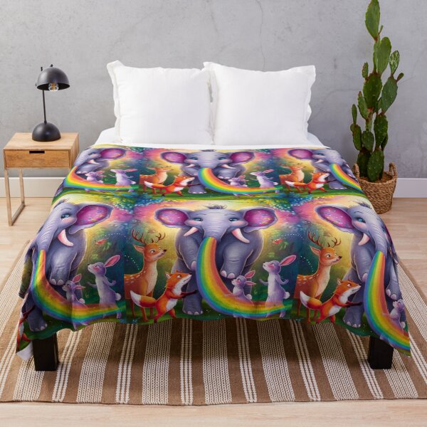 Item preview, Elephant Portrait. rainbow elephant, colorful elephant, whimsical elephant designed and sold by ElephantVibes.