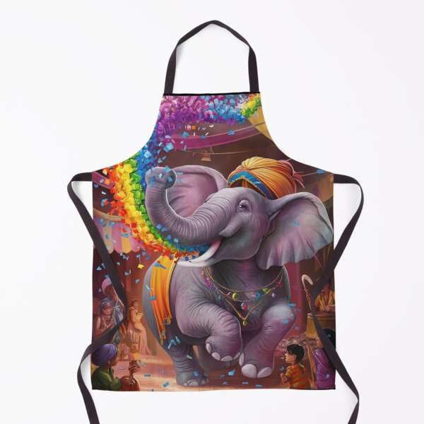 Item preview, Elephant Portrait. rainbow elephant, colorful elephant, whimsical elephant designed and sold by ElephantVibes.