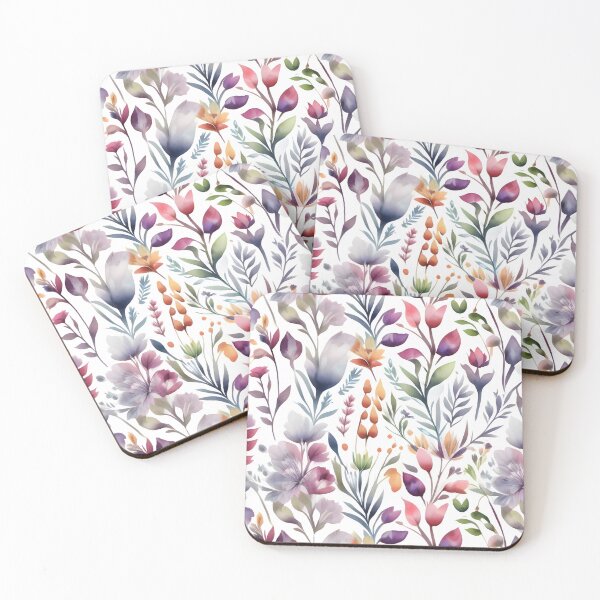 Item preview, Watercolor Colorful Floral Pattern on White Background designed and sold by MrKATORSKI.