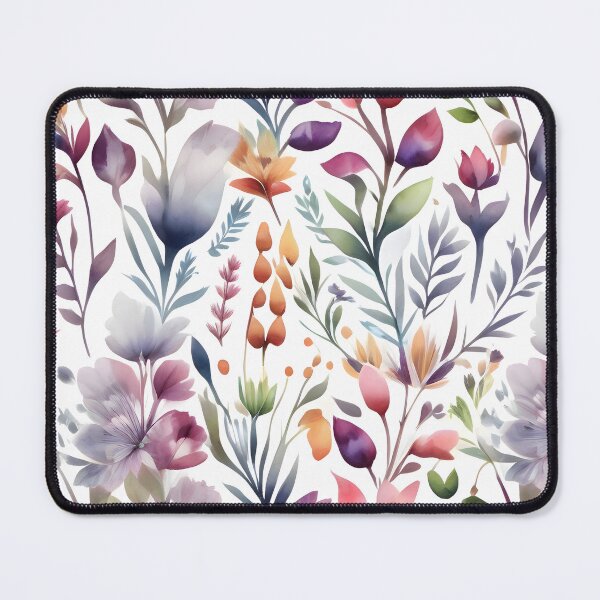 Item preview, Watercolor Colorful Floral Pattern on White Background designed and sold by MrKATORSKI.