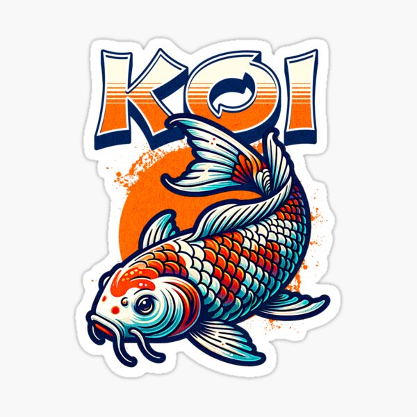 Vista previa del artículo con la obra «Pez koi japonés, carpa koi japonesa, pez dorado, pez naranja», diseñado y vendido por Mariana Piana.