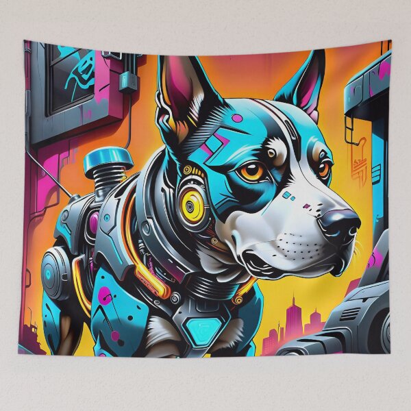 Item preview, Cyborg Robot Dog Graffiti Art designed and sold by TheArtOfPat.
