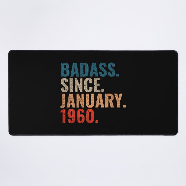 Item preview, Badass since January 1960 Vintage 1960 birthday gift distress design designed and sold by Teelogic.