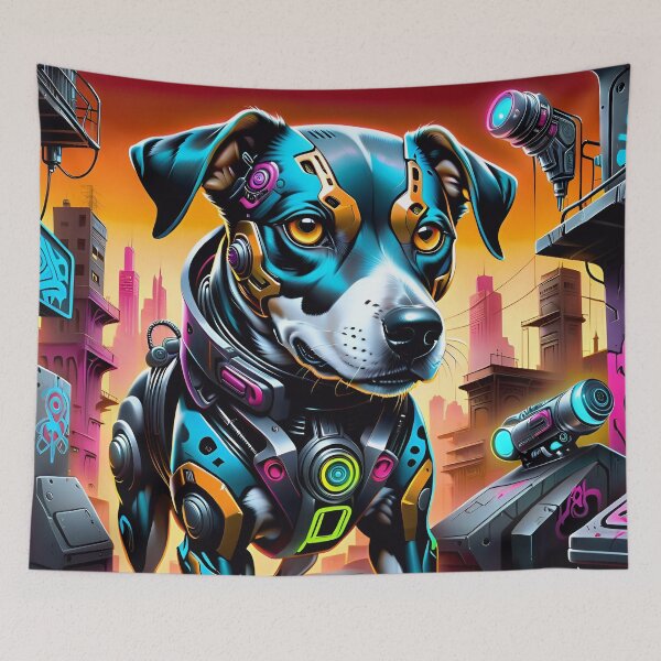 Item preview, Cyborg Robot Dog Graffiti Art designed and sold by TheArtOfPat.