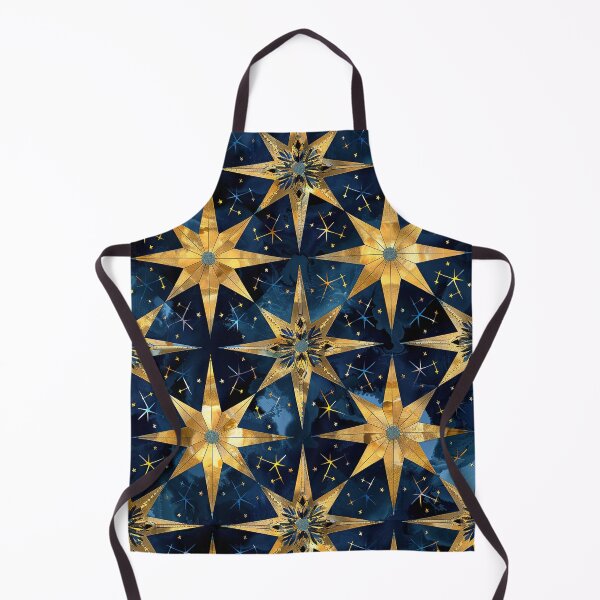 Item preview, Starry Night Gold Stars Pattern designed and sold by SellingWSarah17.