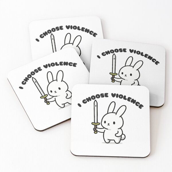 Item preview, Bunny I Choose Violence Cute Rabbit with Sword designed and sold by YuckUncky.