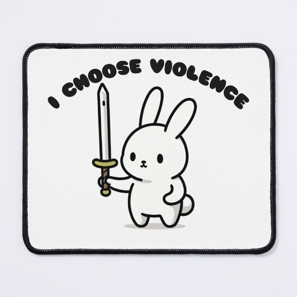 Item preview, Bunny I Choose Violence Cute Rabbit with Sword designed and sold by YuckUncky.