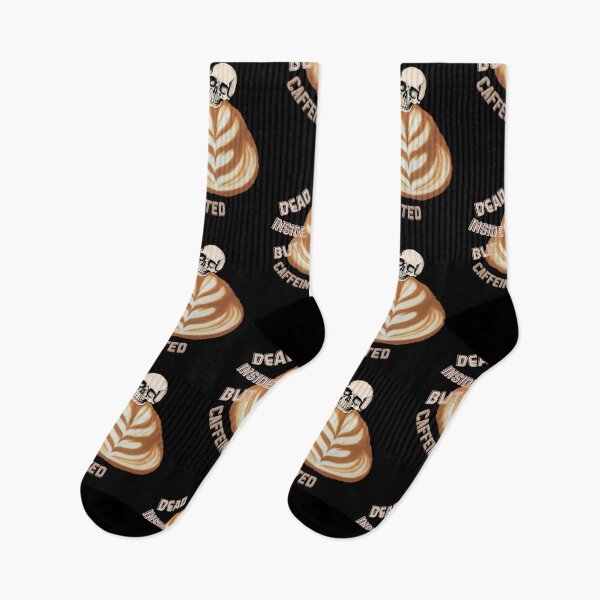 Item preview, Dead Inside But Caffeinated Skeletons Drinking Coffee Funny Skeletons Halloween Gifts for Coffee Lovers designed and sold by MatthewViews.