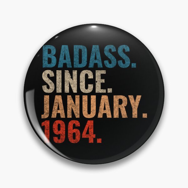Item preview, Badass since January 1964 Vintage 1964 birthday gift distress design designed and sold by Teelogic.