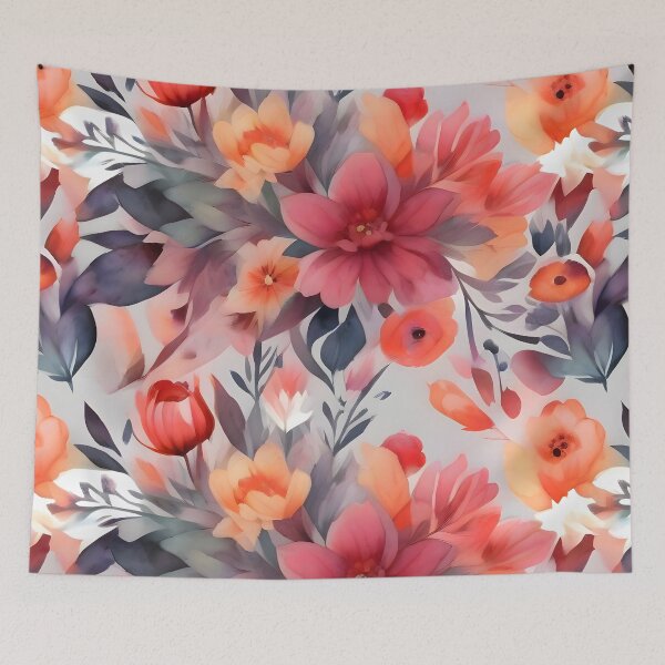 Item preview, Pink and Orange Floral Pattern on Pink Background designed and sold by MrKATORSKI.