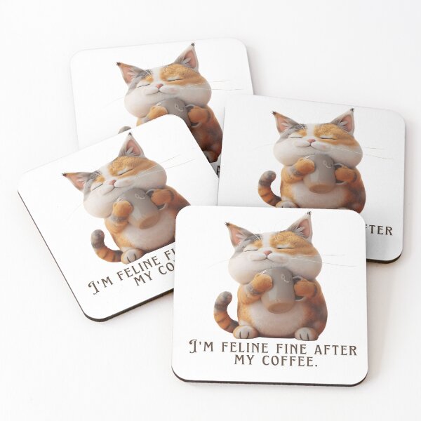 Item preview, I'm Feline Fine After My Coffee... Coffee, Mugs, Cats and Kittens designed and sold by PedalPowerGFX.