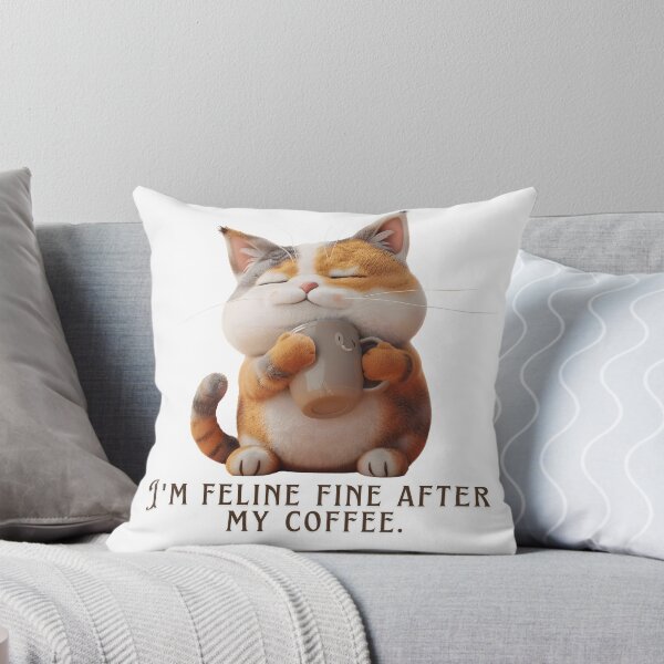 Item preview, I'm Feline Fine After My Coffee... Coffee, Mugs, Cats and Kittens designed and sold by PedalPowerGFX.