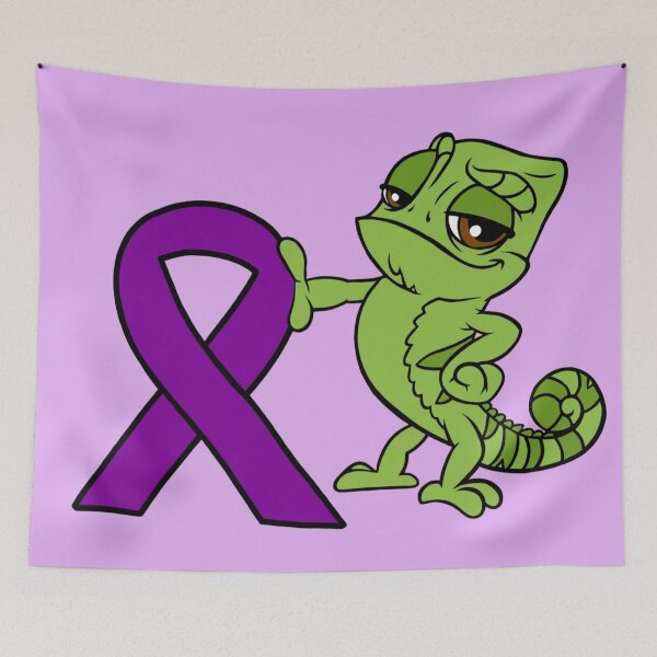 Item preview, Chameleon With Awareness Ribbon (Purple) designed and sold by CaitlynConnor.