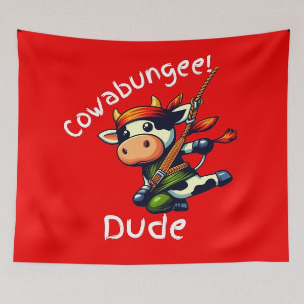 Item preview, Cowabungee Dude Cute Cow Bungee Jumping   designed and sold by Wolvescreate.