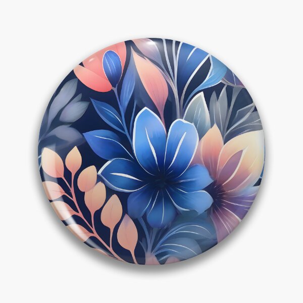 Item preview, Blue and Pink Floral Pattern with Leaves designed and sold by MrKATORSKI.