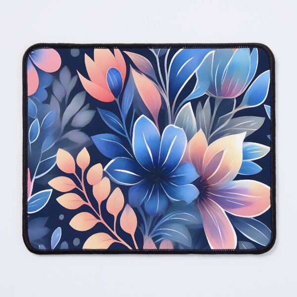 Item preview, Blue and Pink Floral Pattern with Leaves designed and sold by MrKATORSKI.