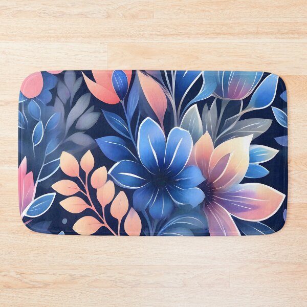 Item preview, Blue and Pink Floral Pattern with Leaves designed and sold by MrKATORSKI.