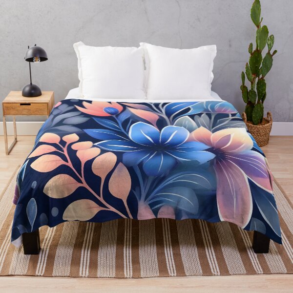 Item preview, Blue and Pink Floral Pattern with Leaves designed and sold by MrKATORSKI.