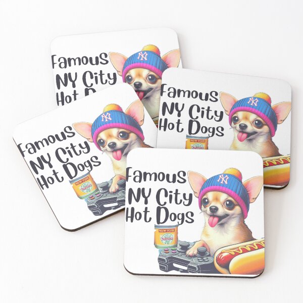 Item preview, New York Gamer Chihuahua & Hot Dog Pop Art Clipart Cutie designed and sold by Wolvescreate.