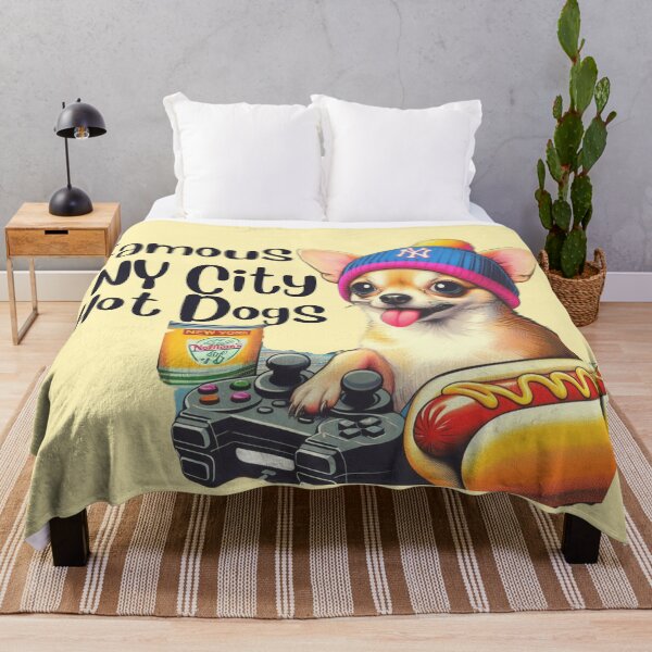 Item preview, New York Gamer Chihuahua & Hot Dog Pop Art Clipart Cutie designed and sold by Wolvescreate.