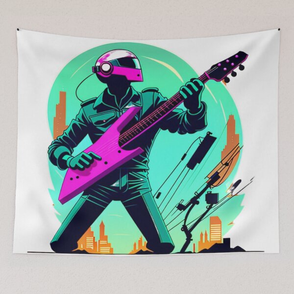 Item preview, helmet music guitar man designed and sold by Algaefield.