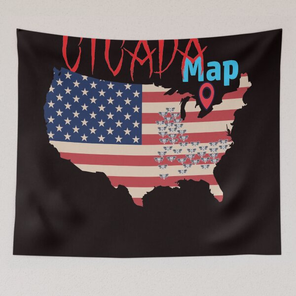 Item preview, CICADA MAP TOUR 2024 , United Broods of America ,inspired by American flag designed and sold by Meedbubble2-0.