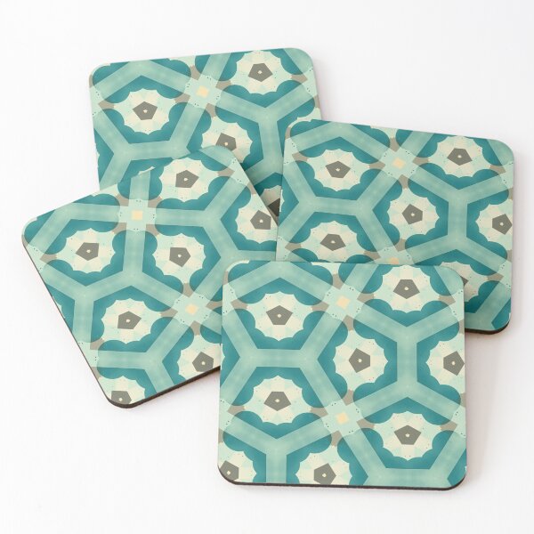 Item preview, Modern Abstract Geometric Pattern Constructivist Aqua Orange Gray No.2 designed and sold by MirabiliaMagpie.