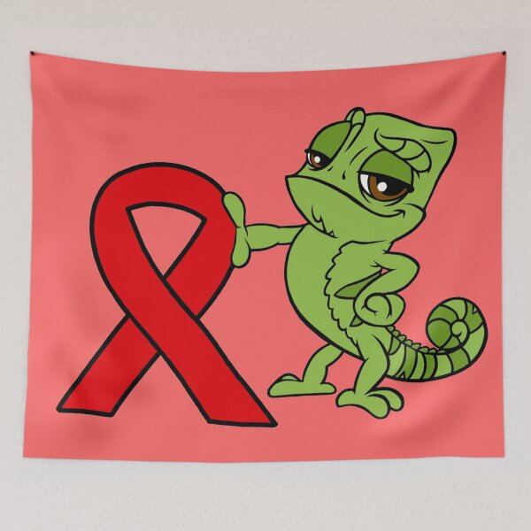 Item preview, Chameleon With Awareness Ribbon (Red) designed and sold by CaitlynConnor.