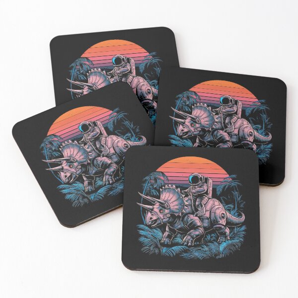 Item preview, Astronaut Riding Robot Dinosaur Triceratops Space Adventurer designed and sold by SpookshowDesign.
