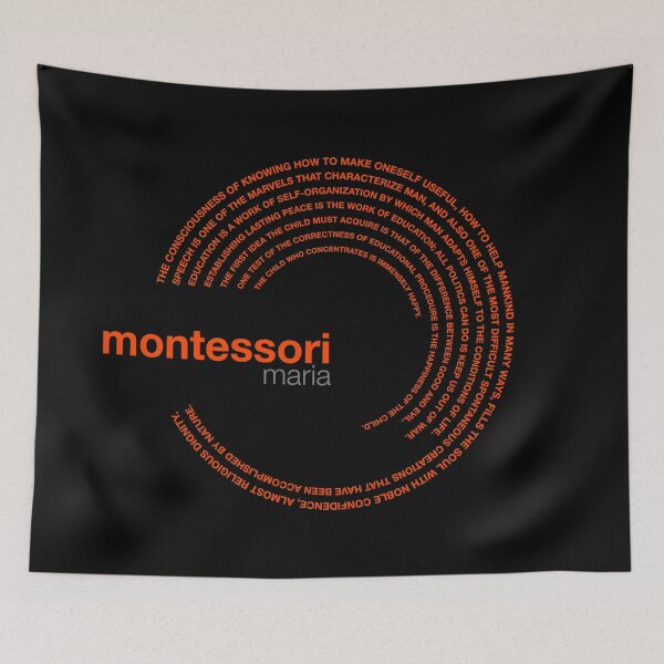 Item preview, Maria Montessori famous quotes poster [orangered] designed and sold by CMYKStudio.
