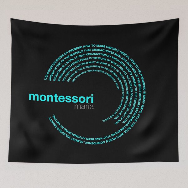 Item preview, Maria Montessori famous quotes poster [aqua] designed and sold by CMYKStudio.