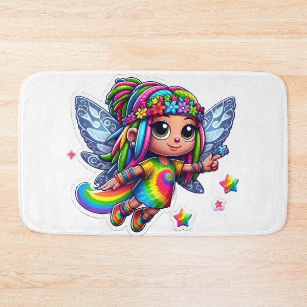 Item preview, Tie Dye Rainbow Rasta Fairy, Cute Little Girl, Girl Cartoon, Reggae Rastafairyan designed and sold by Anticulture.