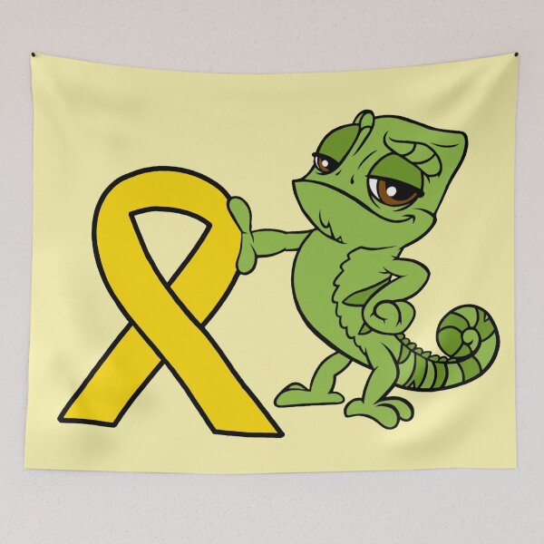 Item preview, Chameleon With Awareness Ribbon (Yellow) designed and sold by CaitlynConnor.