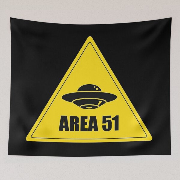 Item preview, yellow sign, area 51, UFO designed and sold by Numbers-Art.