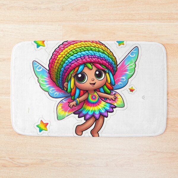 Item preview, Tie Dye Rainbow Rasta Fairy, Cute Little Girl, Girl Cartoon, Reggae Rastafairyan designed and sold by Anticulture.