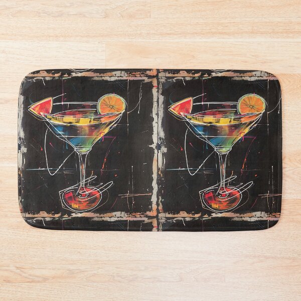 Item preview, Lively Libation- Vibrant Martini Cocktail with Citrus Garnish on Textured Canvas Generative AI designed and sold by OlfactoART Studio.