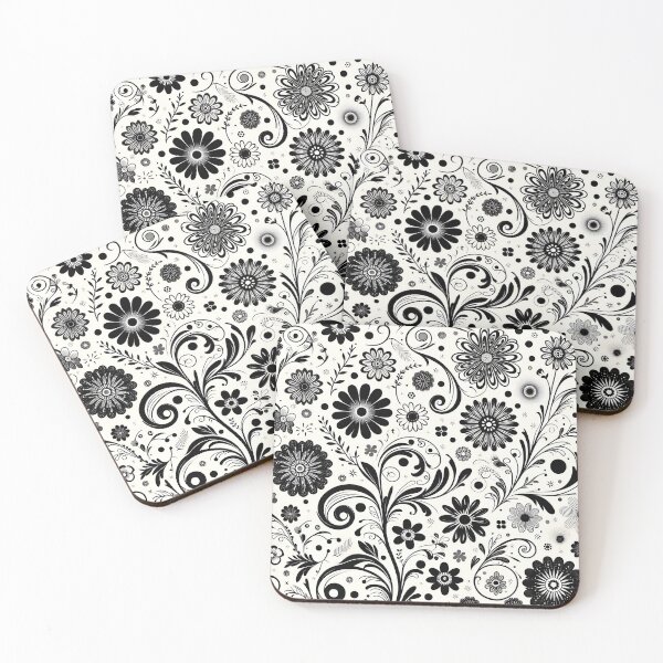 Item preview, Black and White Floral Pattern  designed and sold by GraphicsClub.