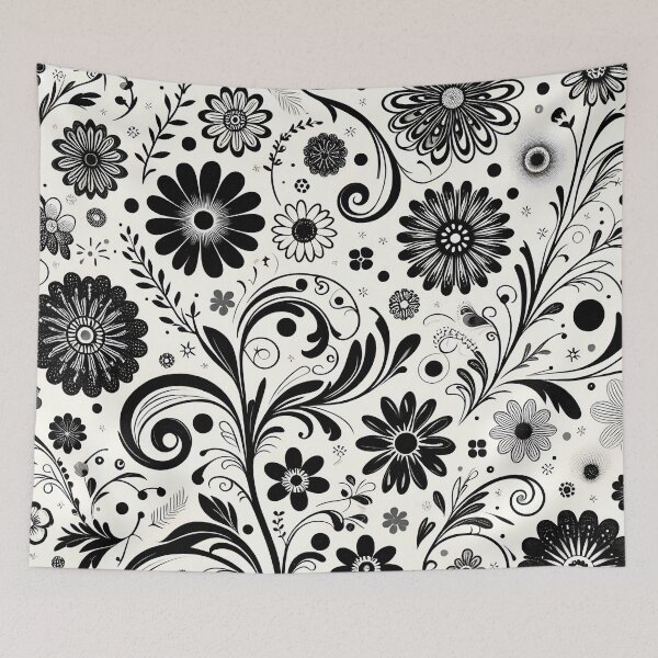 Item preview, Black and White Floral Pattern  designed and sold by GraphicsClub.