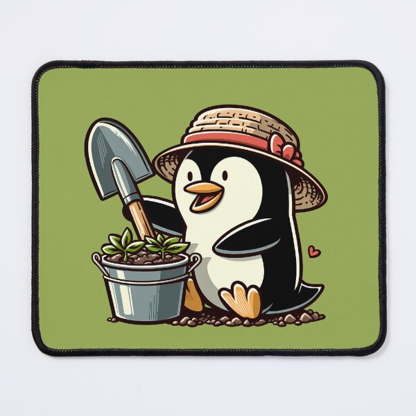 Item preview, Funny Penguin Gardening designed and sold by Funny Vintage Stickers And T-Shirts.