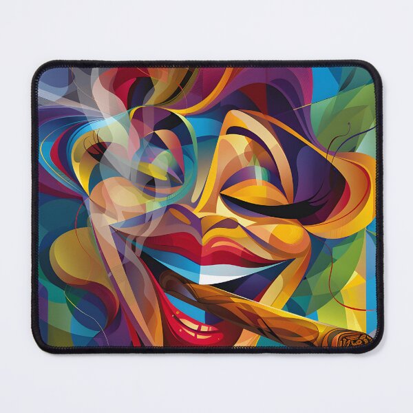 Item preview, Vibrant Charisma- Abstract- Caricature Style Portrait of Woman with Dramatic Cigar designed and sold by OlfactoART Studio.