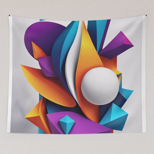 Item preview, Abstract Shape Art Blue Purple Orange Pink V4 designed and sold by Salimgor Hangaround Music.
