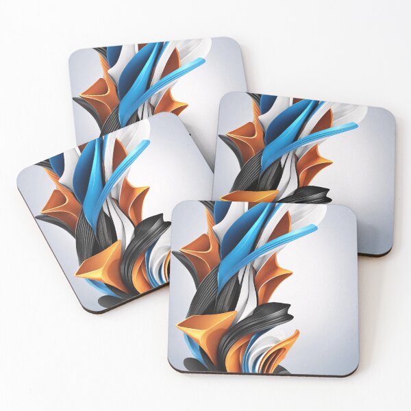 Item preview, Abstract Waves Shape Art Black Blue Orange White designed and sold by Salimgor Hangaround Music.