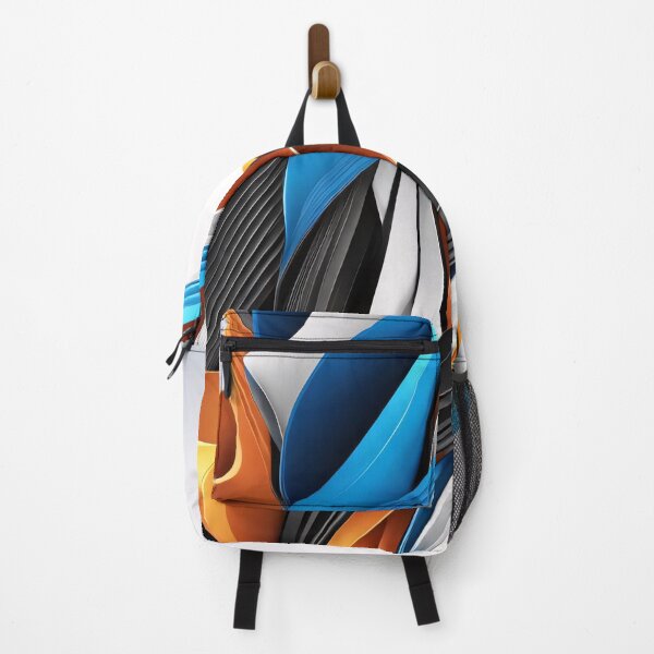 Item preview, Abstract Waves Shape Art Black Blue Orange White designed and sold by Salimgor Hangaround Music.