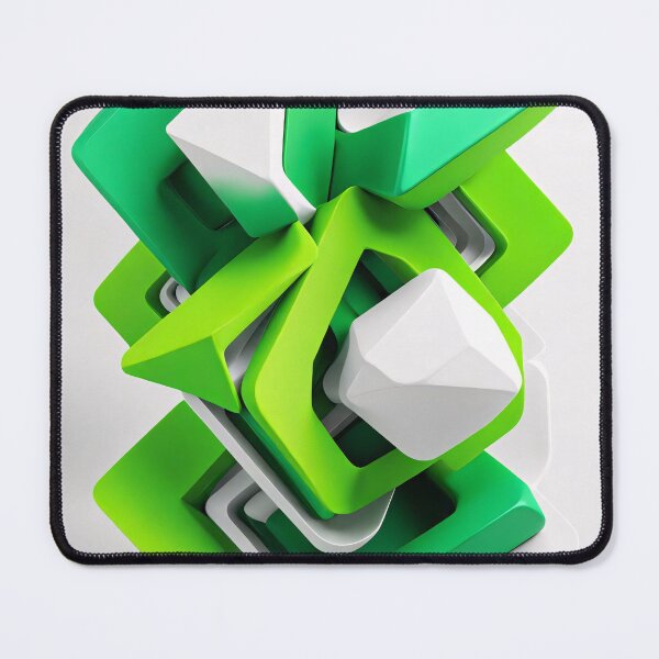 Item preview, Abstract Shape Art Green White V2 designed and sold by Salimgor Hangaround Music.