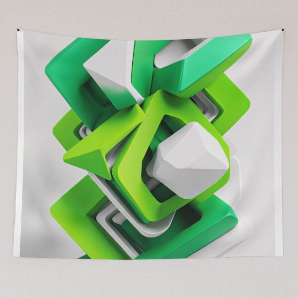 Item preview, Abstract Shape Art Green White V2 designed and sold by Salimgor Hangaround Music.