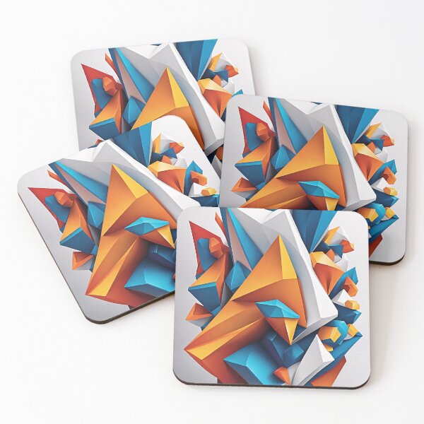 Item preview, Abstract Shape Art Blue Turquoise Orange White V2 designed and sold by Salimgor Hangaround Music.